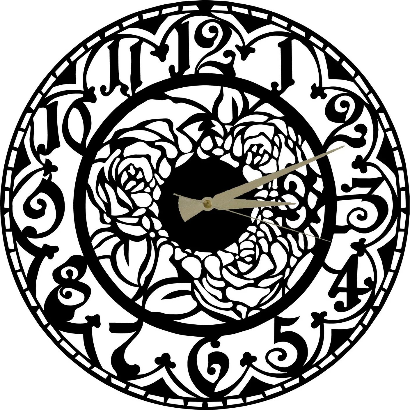 Orë muri dekorative prej metali, Wallity, ngjyrë e zezë, 50x50cm