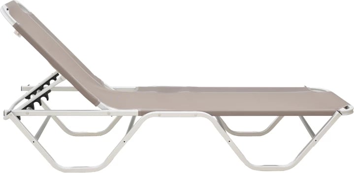 Shezlong Dessie alumini i grumbullueshëm tekstilene moka 56x188x30cm