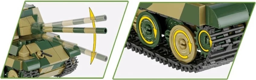 Set ndërtimi Cobi Klocki Panzerjäger Tiger Ausf. B Jagdtiger, 528 pjesë, kamuflazh