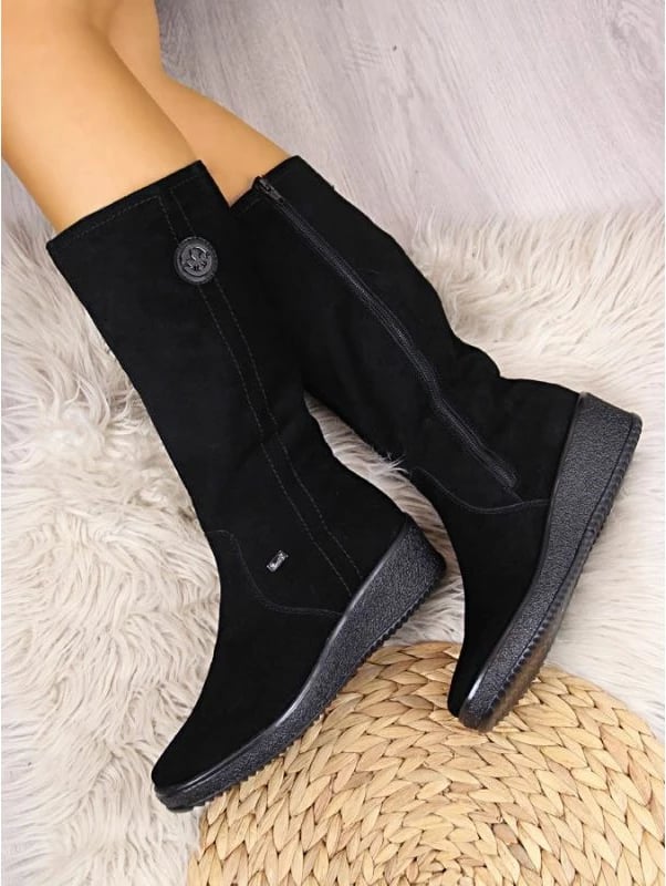 Çizme të gjata për femra Rieker, të zeza