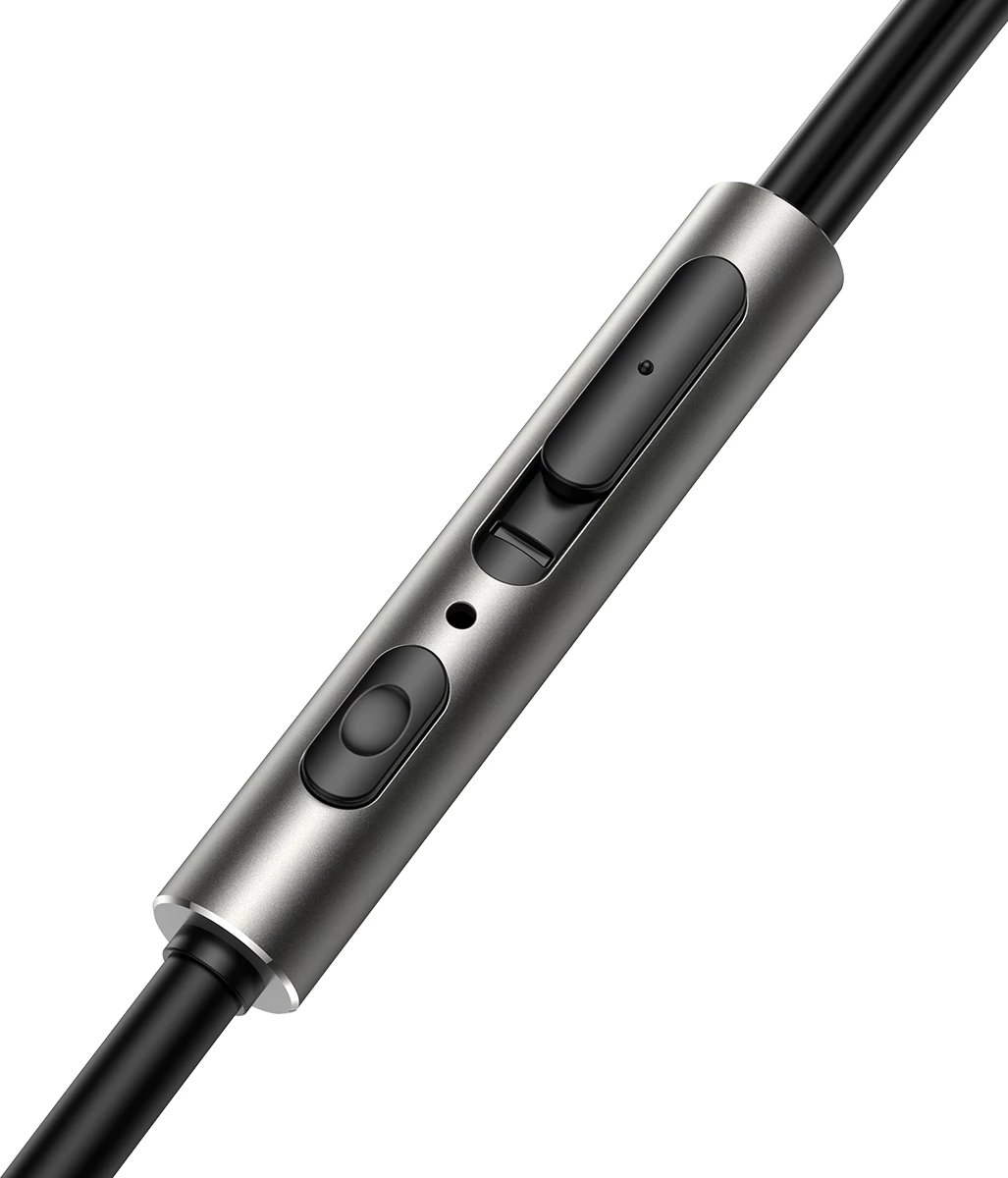 Kufje me tela Joyroom JR-EW03, in-ear, 1.2m, mikrofon, gri e errët