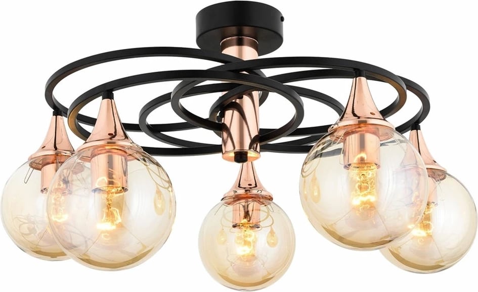 Llambë tavani Opviq, AR-1661-5BSY, trup metalik, ngjyrë e zezë dhe bronzi