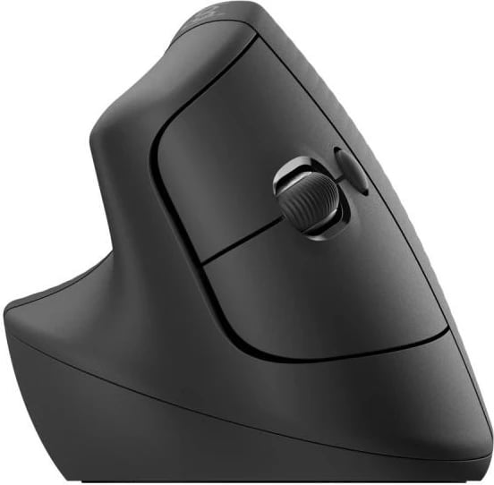 Maus vertikal ergonomik për dorën e majtë, Logitech, Lift (910-006474), wireless Bluetooth, butona anësorë, seri MX, grafit