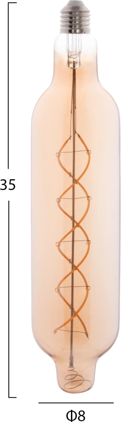 Llambë LED filament, ngjyrë ari, FH4055.02, JHD-NW7775, 8W, E27, 3000K, e zbehtë