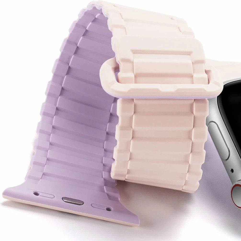 Rrip silikon Dux Ducis Armor për Apple Watch Ultra, SE, 9, 8, 7, 6, 5, 4, 3, 2, 1 (49, 45, 44, 42 mm), rozë-lejla