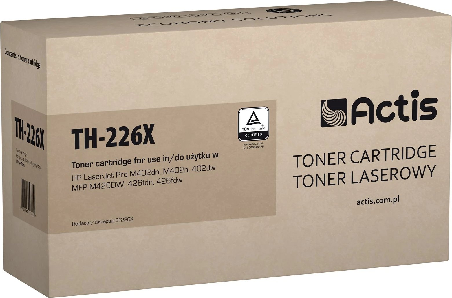 Toner zëvendësues Actis TH-226X për printer HP 26X CF226X, i zi  Toner zëvendësues Actis TH-226X për printer HP 26X CF226X, i zi