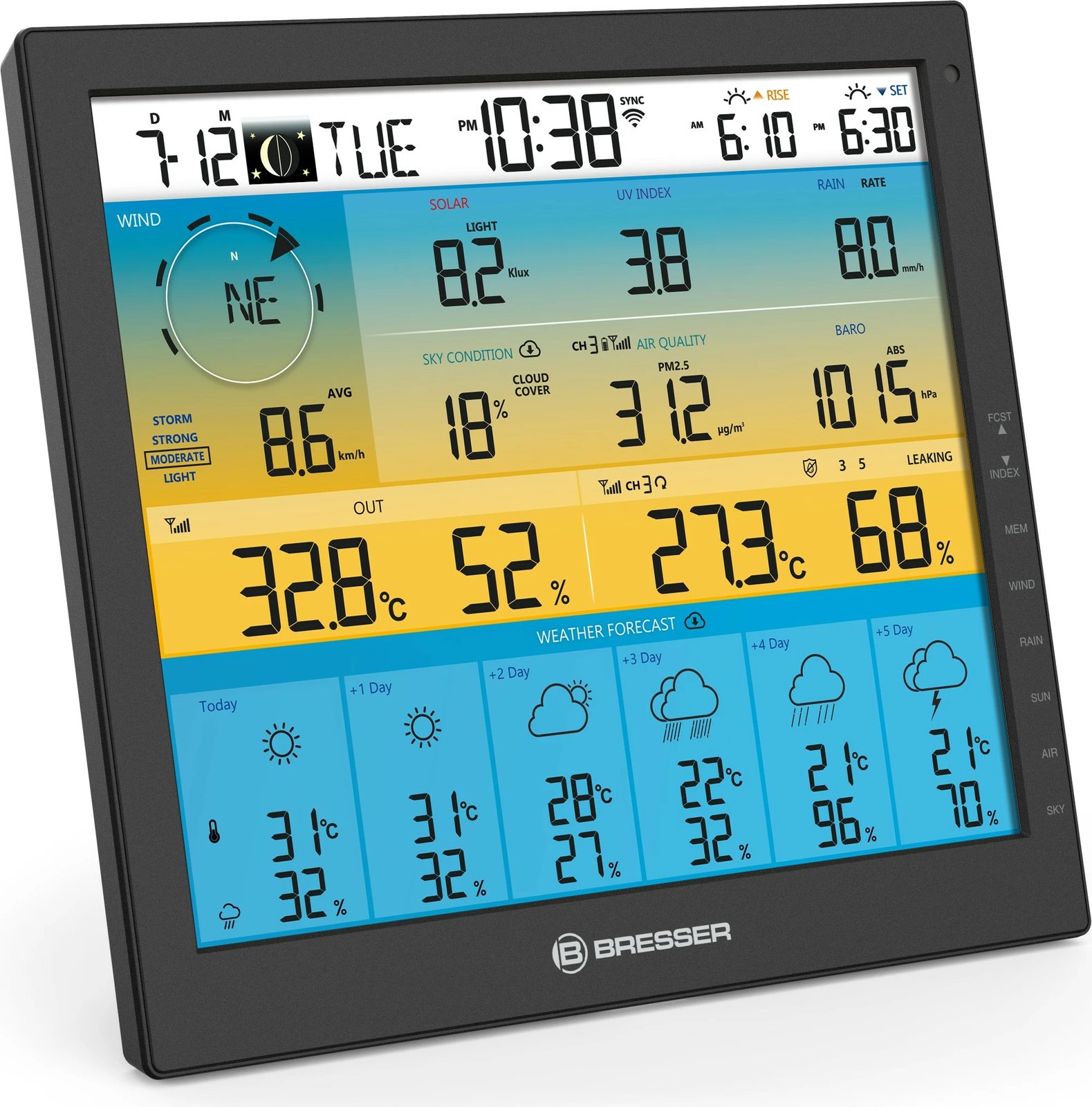 Stacion moti Bresser Wetter Center 7-in-1 solar 6-Tage 4cast Pro SF, i bardhë Stacion moti Bresser Wetter Center 7-in-1 solar 6-Tage 4cast Pro SF, i bardhë