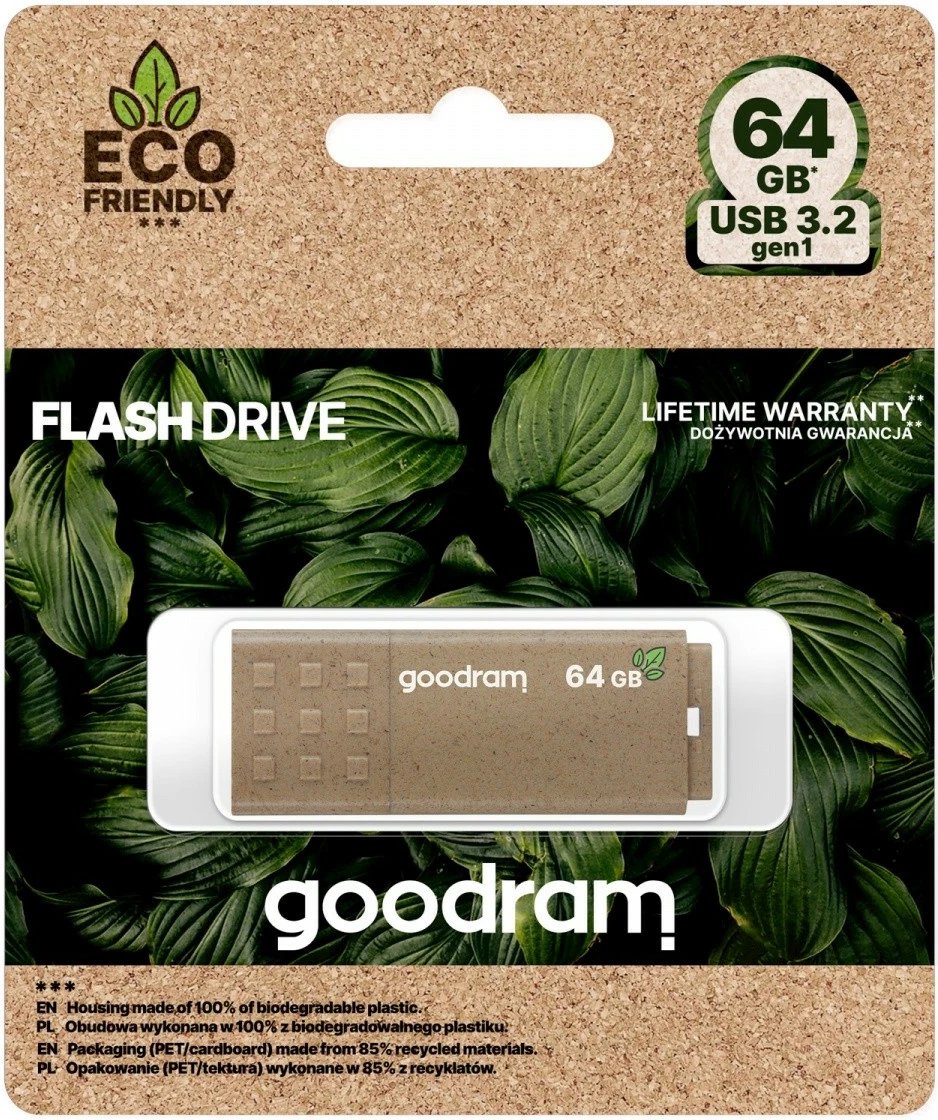 Pendrive GOODRAM UME3 Eco Friendly 64GB, Kafe