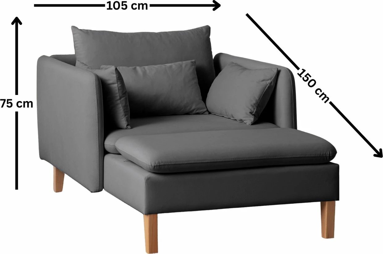 Karrige Wing Flexy, ngjyrë antracit, Atelier del Sofa