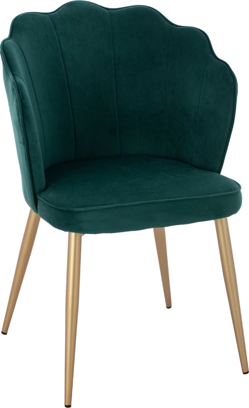 Karrige FH8737.03 kadife jeshile me kornizë metalike ari 48x48x85 cm., set prej 2 copë