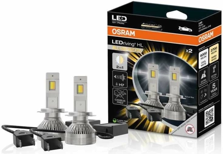 Lampa Gar Led H7 12v 45w 6000k&amp;2700k 2in1 Allseason