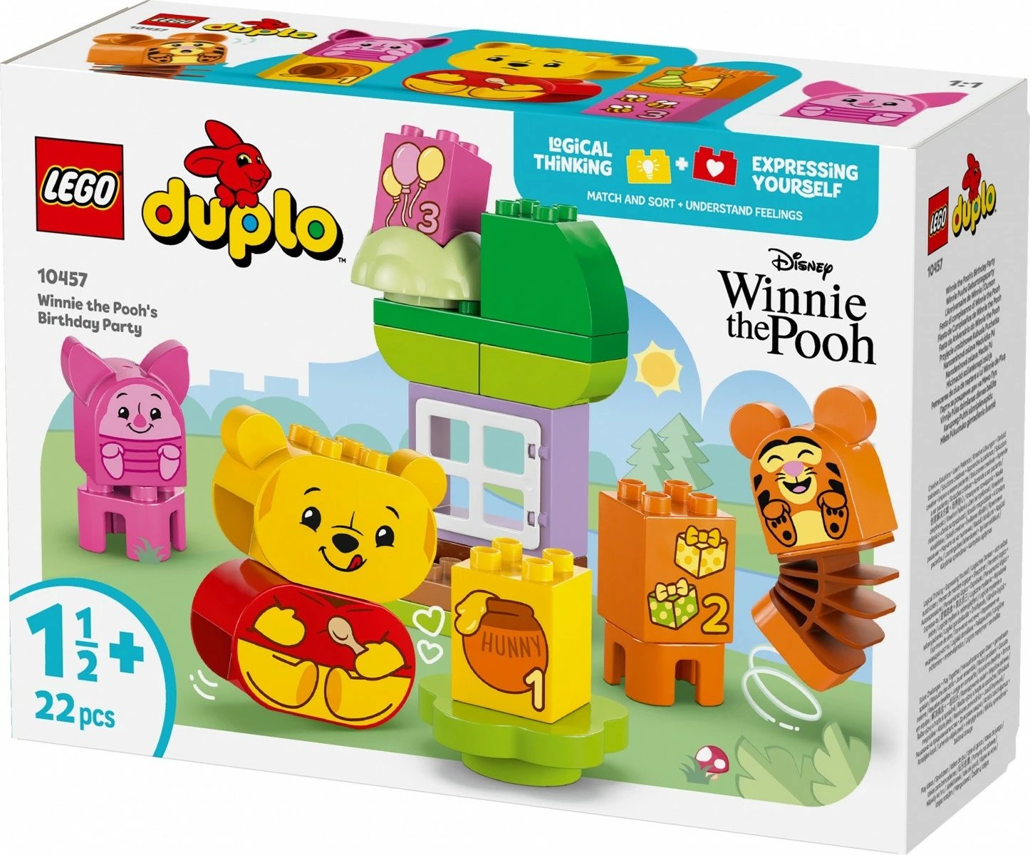 Set lodrash LEGO DUPLO Disney 10457 Winnie the Pooh's Birthday Party, 22 pjesë, plastikë, shumëngjyrëshe