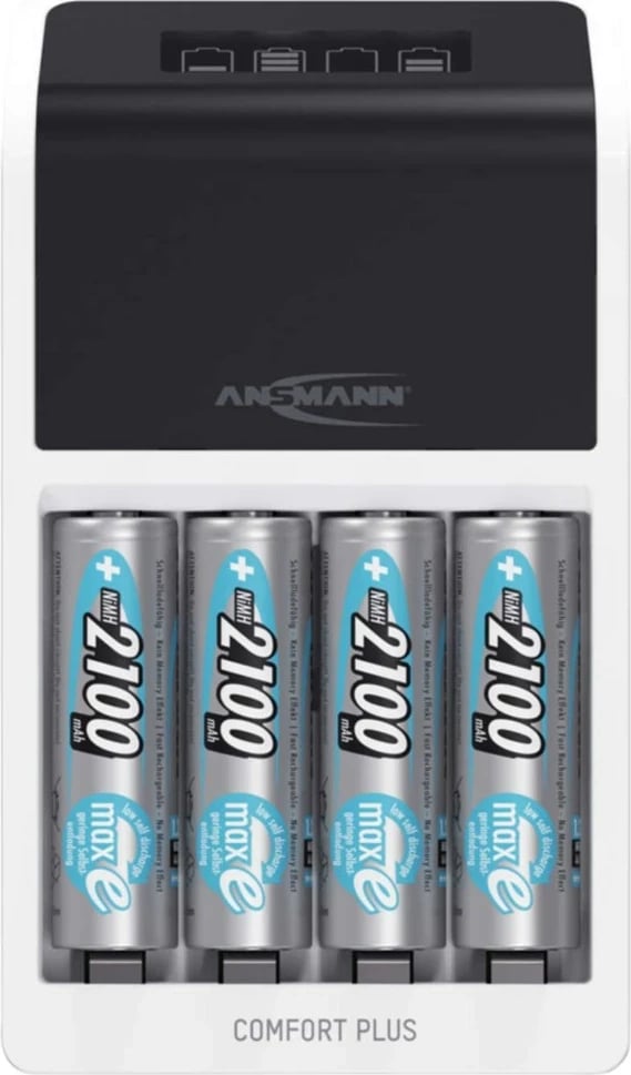 Karikues baterish ANSMANN Comfort Plus me 4 bateri AA 2100 mAh, i zi