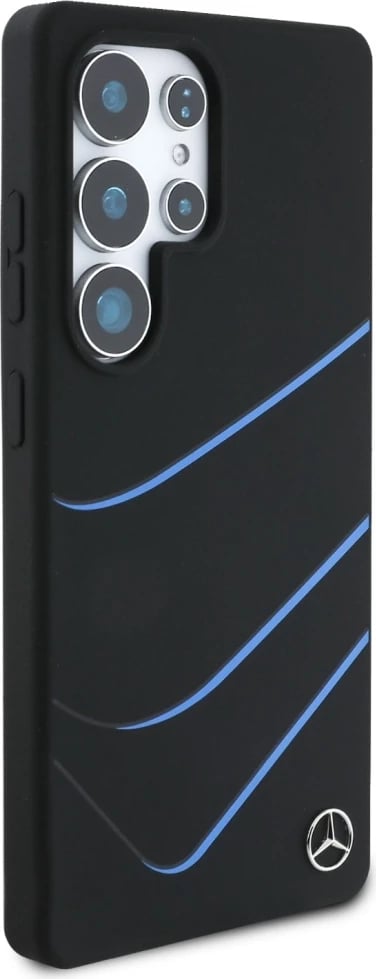 Mbështjellës Mercedes Silicone Contrasted Curves MagSafe për Samsung Galaxy S25 Ultra, Zi