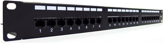 Patch panel Digitus DN-91624U-EC, 24 porta, CAT 6, 1U, 19", e zezë