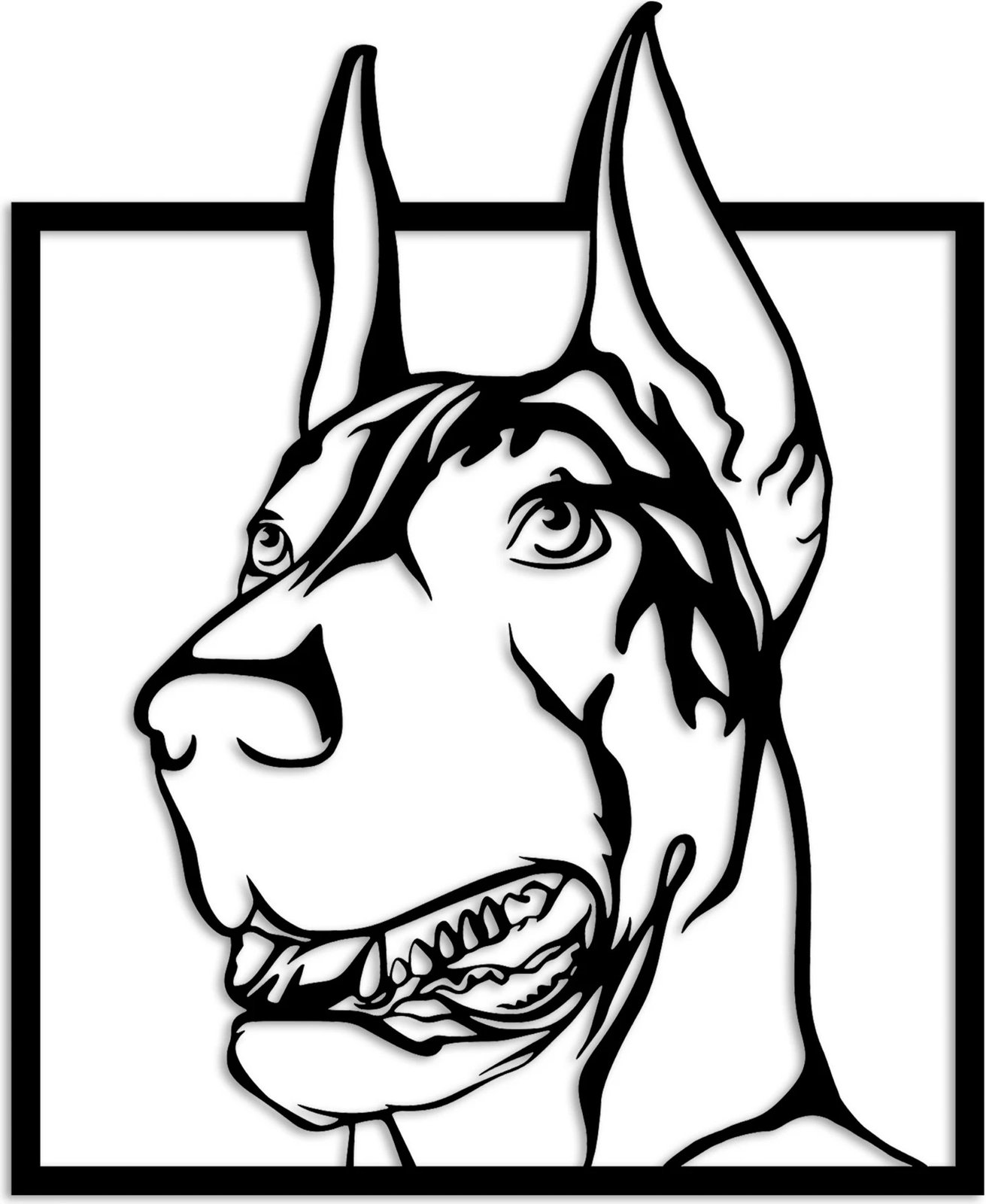 Aksesor dekorativ metalik për mur, Wallity, Doberman