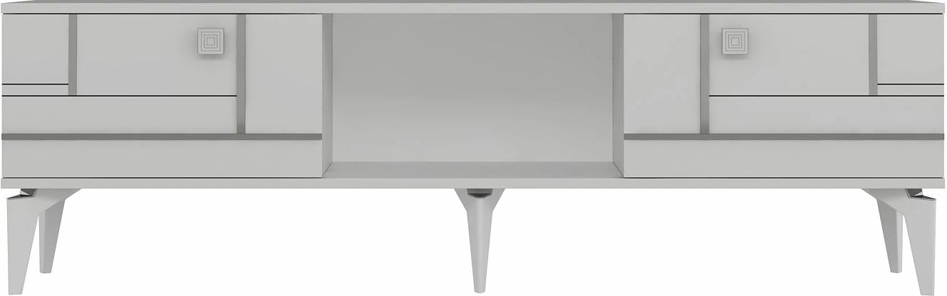 Komodë për TV Skye Decor, e bardhë, argjend