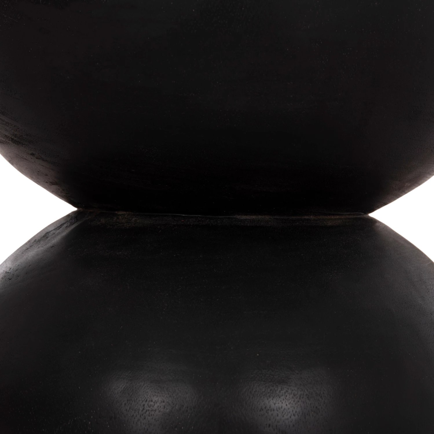 Stool i rrumbullakët FEBRY, dru suar i fortë, ngjyrë e zezë, FH9753.12, 35x45cm