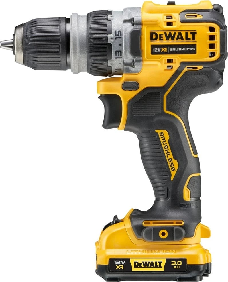 Makineri shpimi/vidash DeWalt DCD703L2T-QW, 12V, 3 Ah, 2 bateri, e verdhë