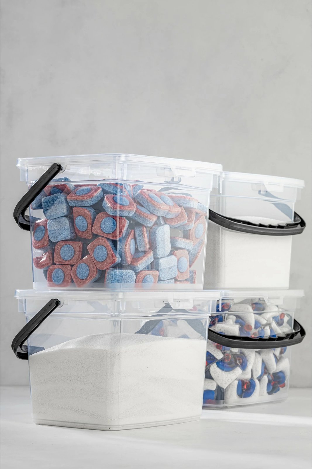 Set kuti plastike për organizim (4 copë), Hermia, KARE4LDTRJN4LU, e bardhë