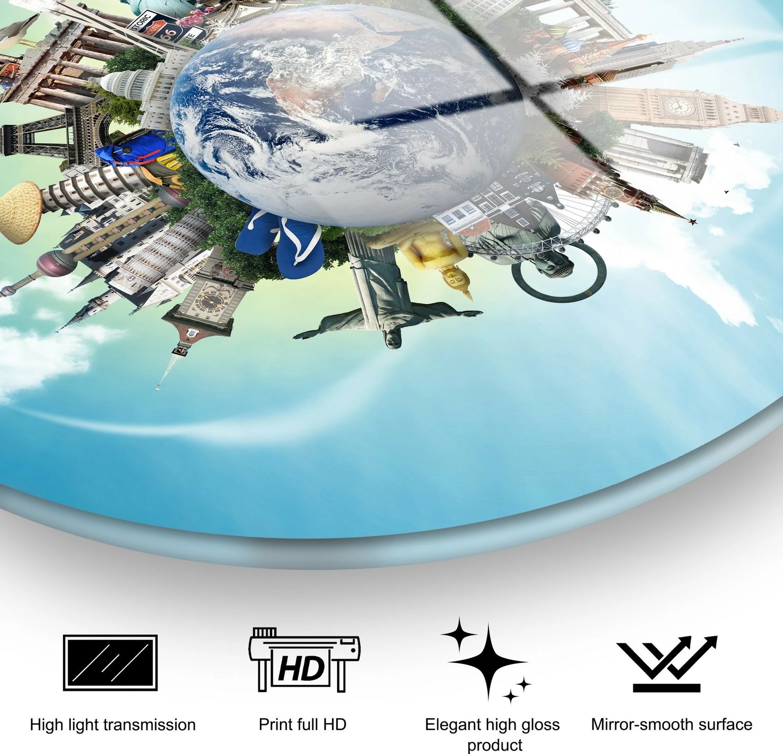 Pikturë dekorative prej xhami të temperuar, shumëngjyrëshe, UV-1149, 30cm