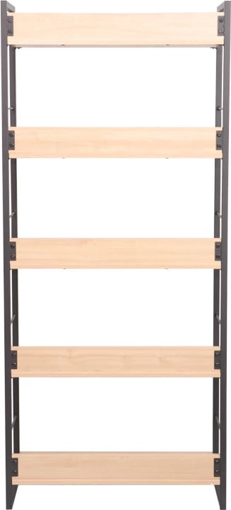 Raft librash Dorfie, ngjyrë natyrale me metal të zi, 70x30x159cm