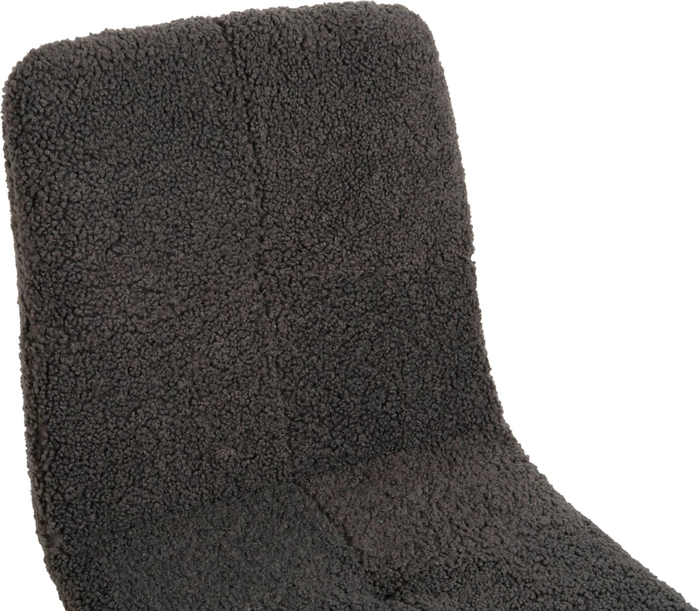 Karrige SHELLY FH8590.01, pëlhurë TEDDY, ngjyrë gri, këmbë metalike të zeza, 48x64x87H cm., set prej 2 copë