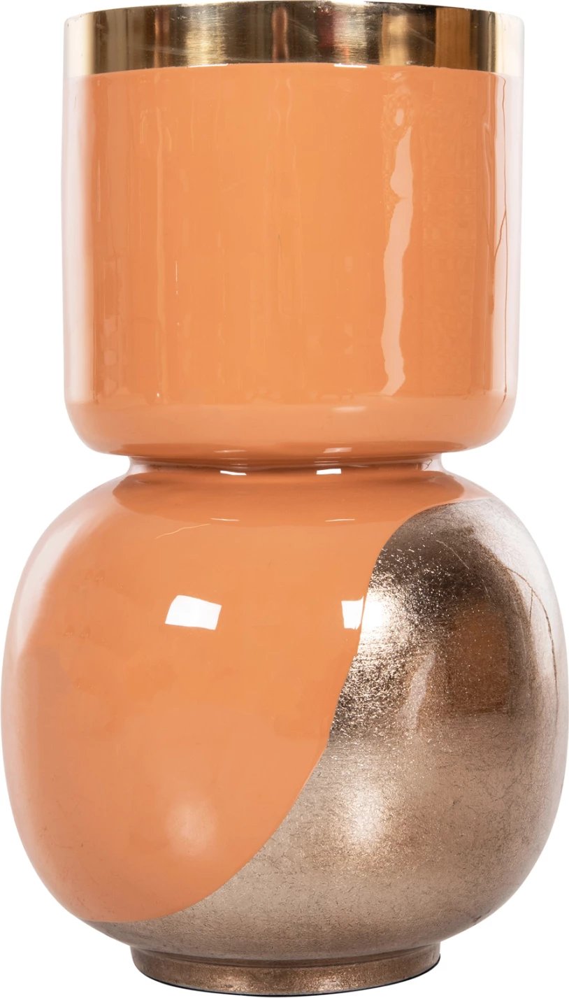 Vazo dekorative për tavolinë, ngjyrë salmon-argjendi, FH4233.02, Φ21x37.5H cm Vazo dekorative për tavolinë, ngjyrë salmon-argjendi, FH4233.02, Φ21x37.5H cm