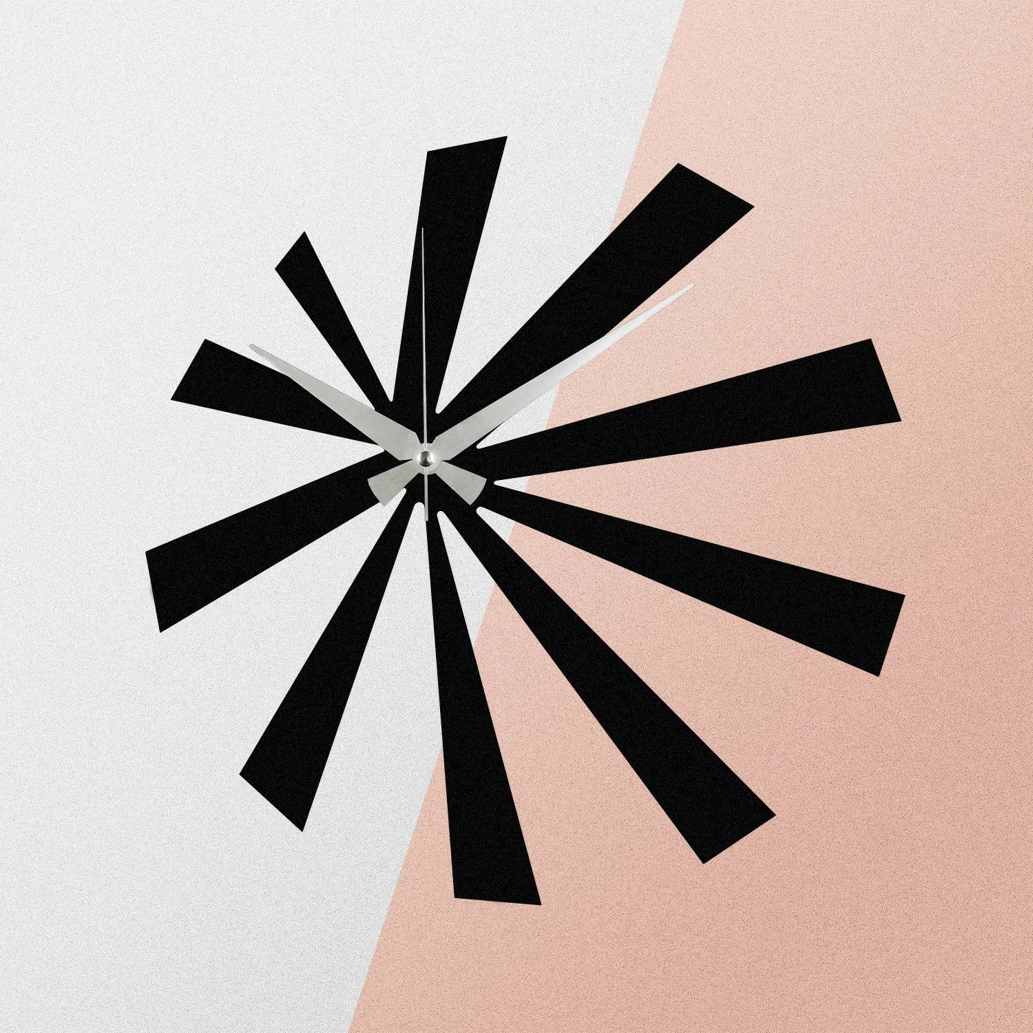 Orë muri dekorative prej metali, Wallity Enzoclock - S024, e zezë, 48x48cm