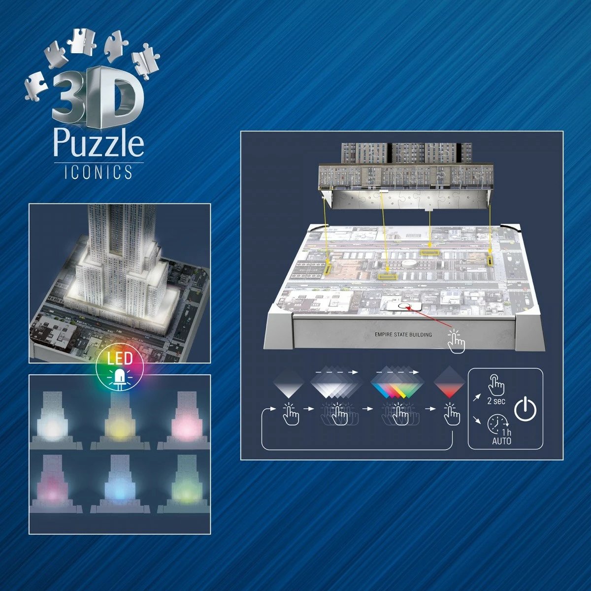 Puzzle 3D Ravensburger Empire State Building, 241 pjesë, me LED Puzzle 3D Ravensburger Empire State Building, 241 pjesë, me LED