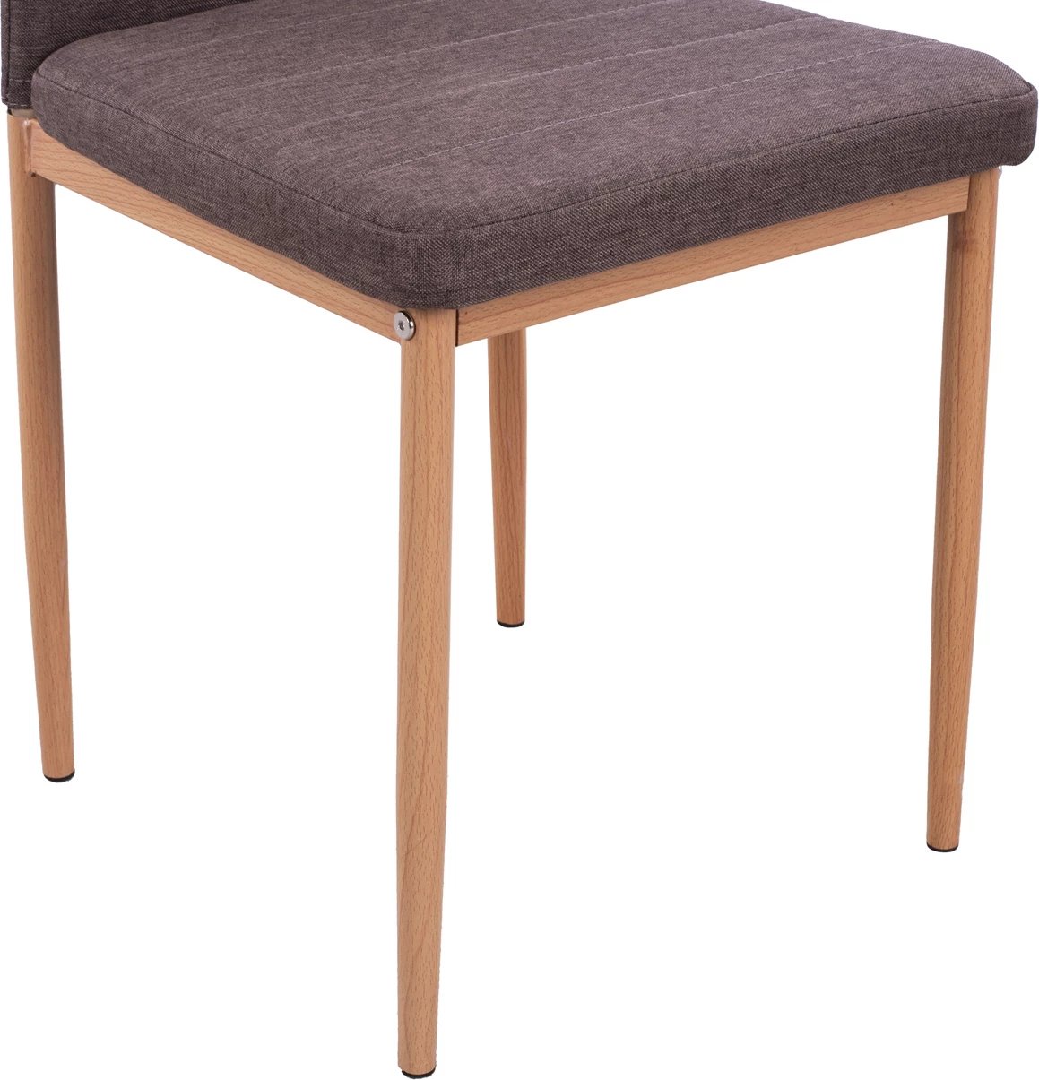 Karrige metalike Lady FH0037.13, pëlhurë kafe me kornizë metalike K/D 40x48x95 cm, set prej 4 copash