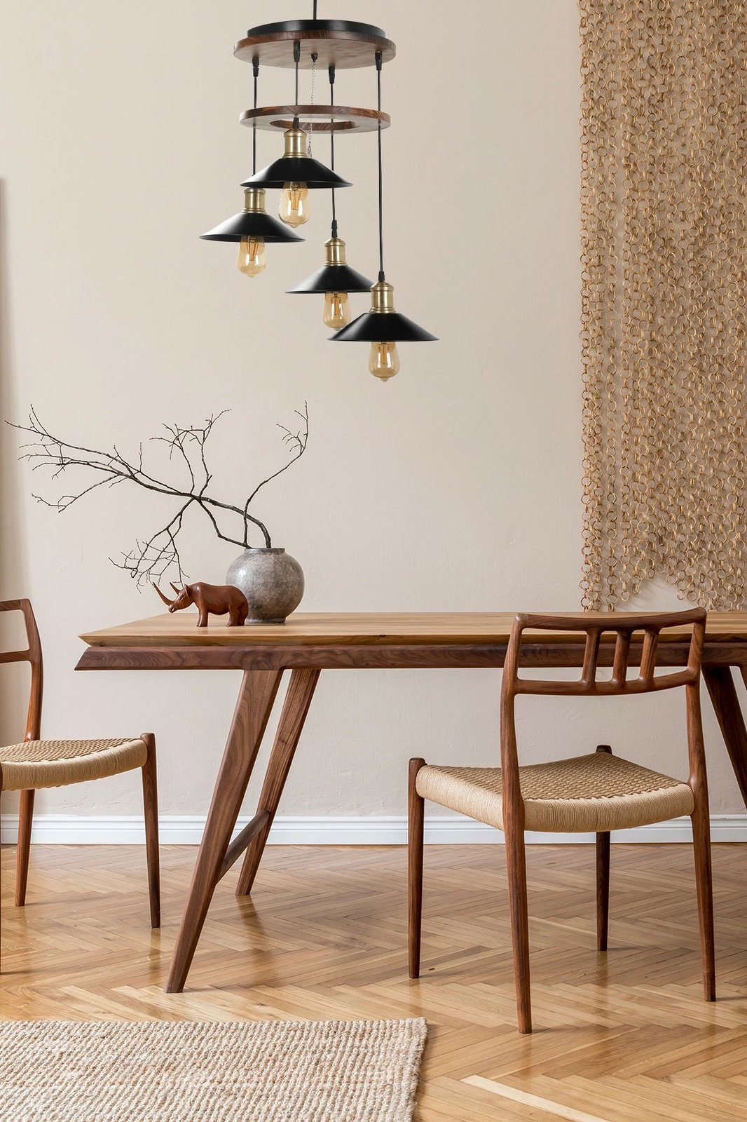 Llambë tavani druri, Opviq 8362-4T, kafe dhe e zezë