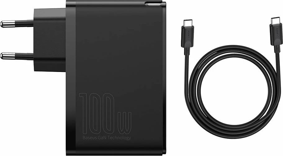 Karikues i shpejtë Baseus GaN2 Pro, 100W, 2x USB-C, 2x USB-A, i zi
