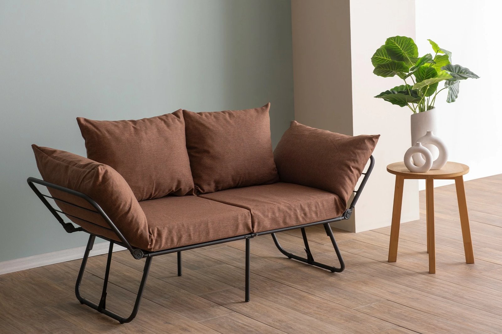 Divan-krevat dy ulëshe, ngjyrë kafe e çelët, Viper 2-Seater