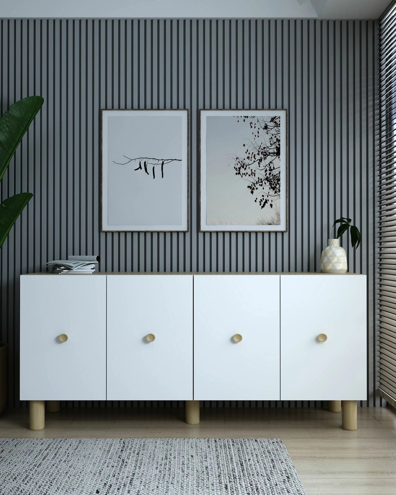 Konsol Skye Decor, Mono KB150 Bohem, lisi safir, e bardhë