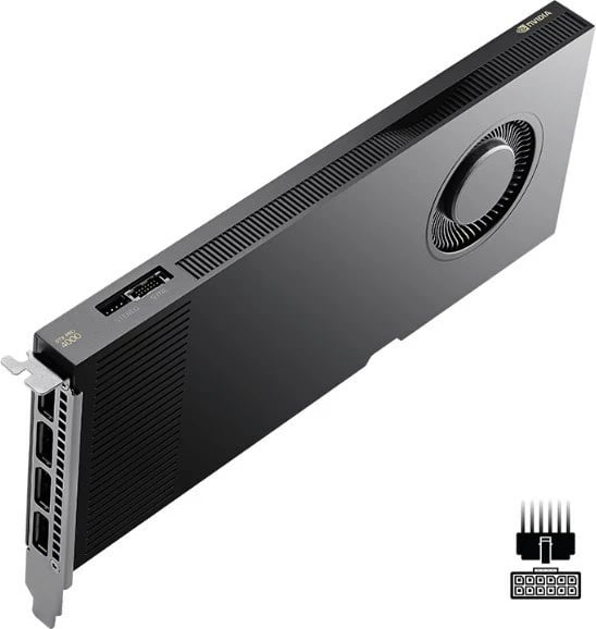 Kartelë grafike PNY RTX PRO 4000 Blackwell, 24 GB GDDR7 ECC, PCI Express 5.0, e zezë