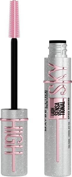 Topper për qerpikë Maybelline Lash Sensational Sky High Space Diamond për femra, argjendtë, 8ml