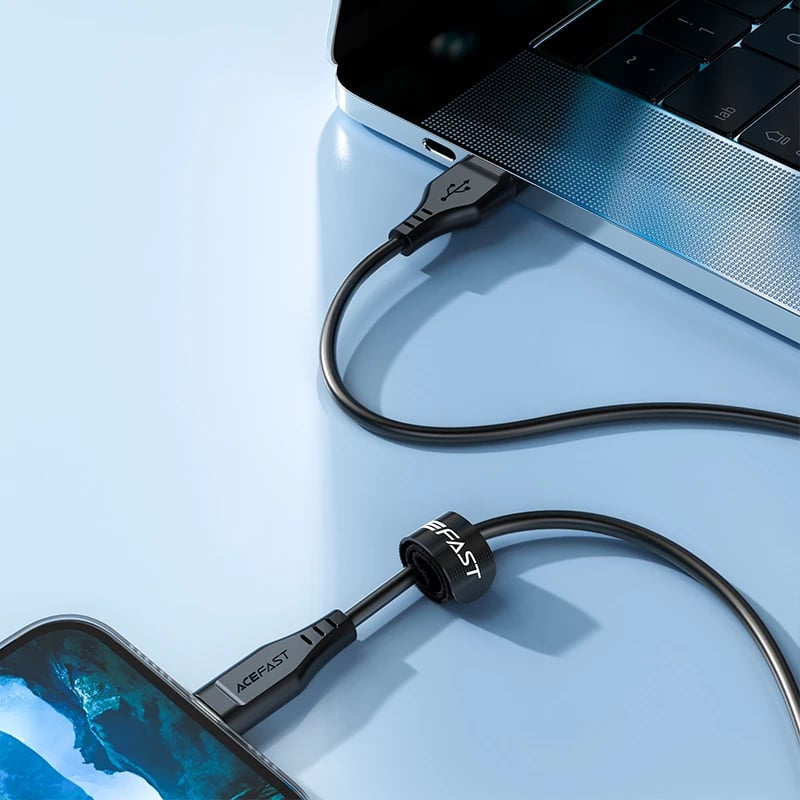 Kabllo Acefast C3-02, USB-A në Lightning, 1.2m, 2.4A, e bardhë
