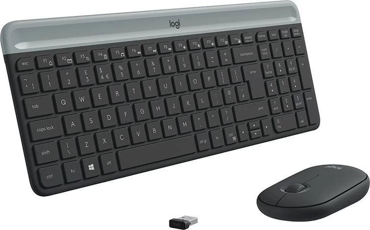 Komplet tastierë dhe maus Logitech MK470 Slim Combo, Full-size (100%), Wireless, RF Wireless, QWERTZ, Grafit