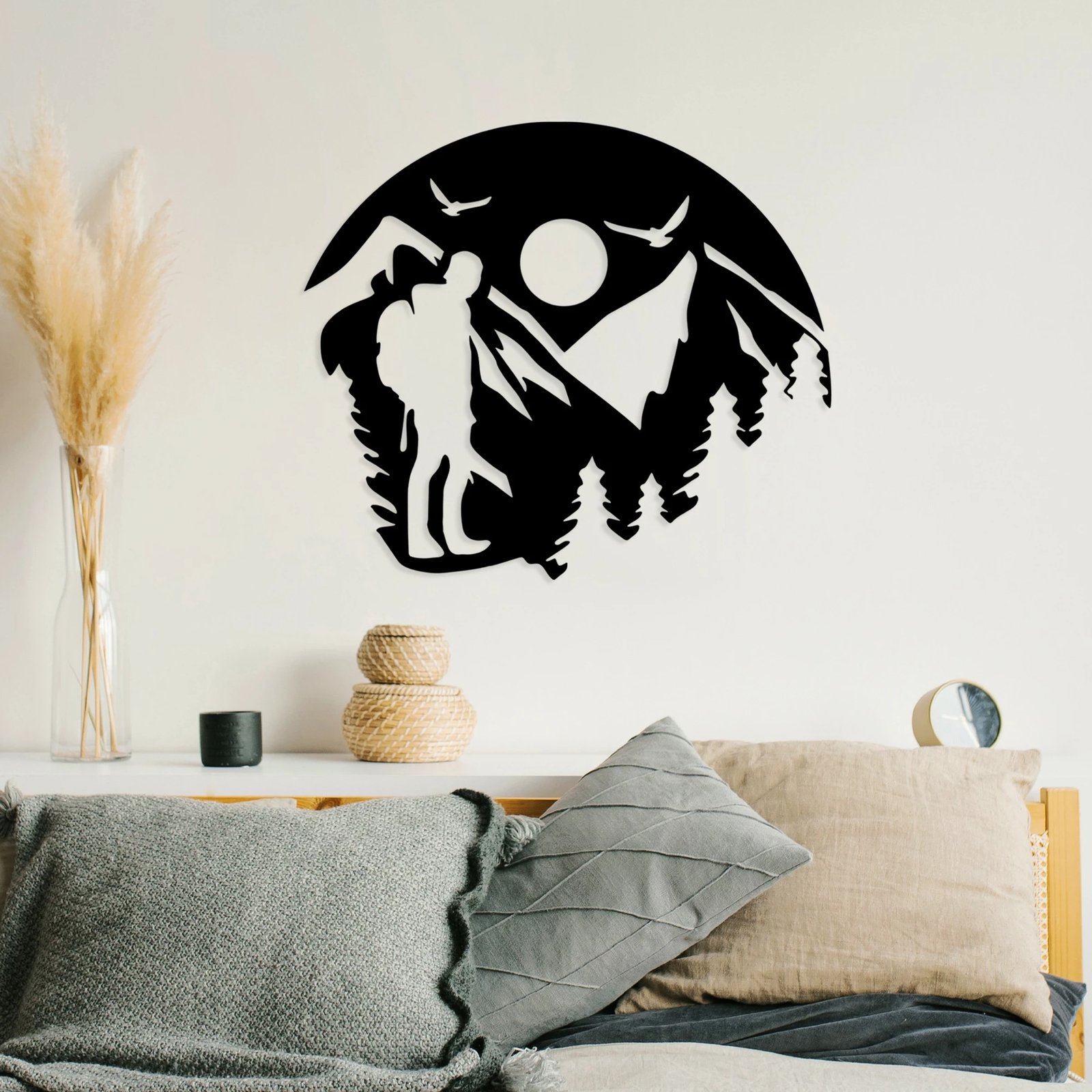 Aksesor dekorativ metalik për mur Wallity, për jashtë