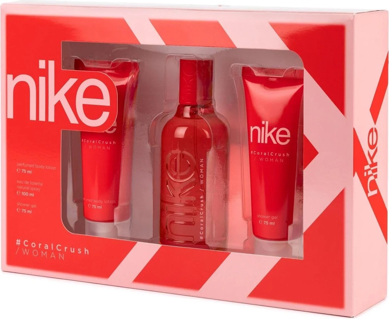 Set Eau de Toilette, locion trupi edhe xhel dushi Nike Coral Crush Woman 75ml Set Eau de Toilette, locion trupi edhe xhel dushi Nike Coral Crush Woman 75ml