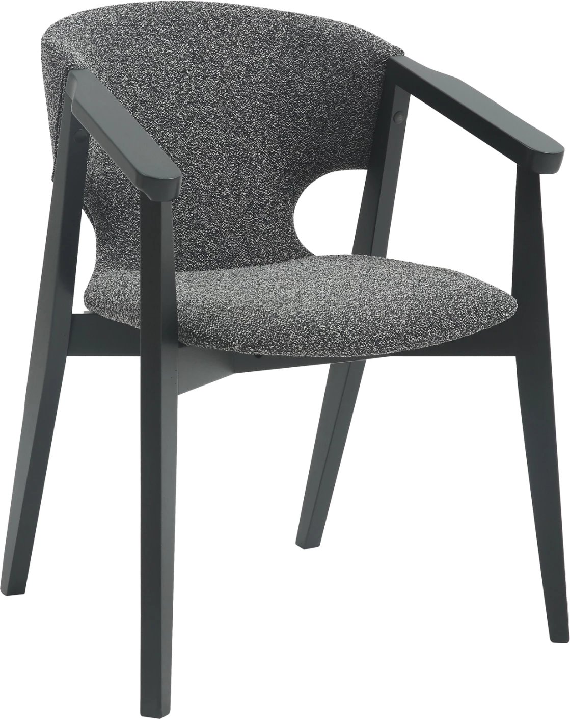 Karrige ngrënieje me krahë YEGER FH9995.01 dru ahu, ngjyrë e zezë-gri e errët, 62,5x60x79H cm., set prej 2 copë