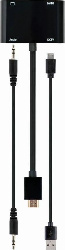 Pështatës Gembird HDMI to HDMI,VGA, i zi 