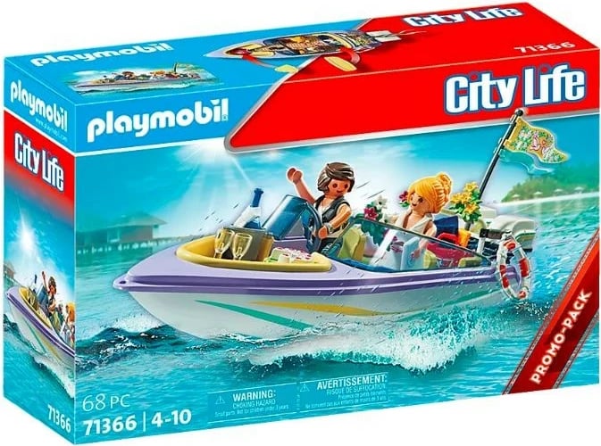 Set lodrash Playmobil City Life 71366, 68 pjesë, me motorçikletë uji dhe figura