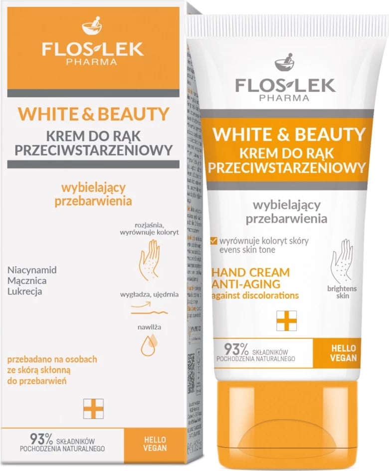 Krem për duar për femra Floslek White & Beauty Anti-Aging Whitening, 45ml