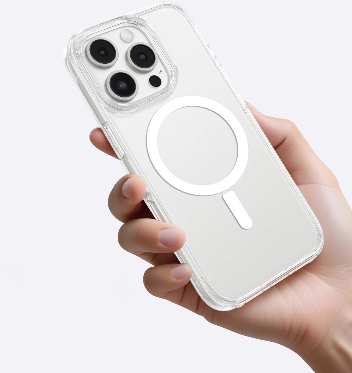 Mbështjellës AmazingThing Minimal Mag Case me unazë magnetike për iPhone 16 Pro, Transparent