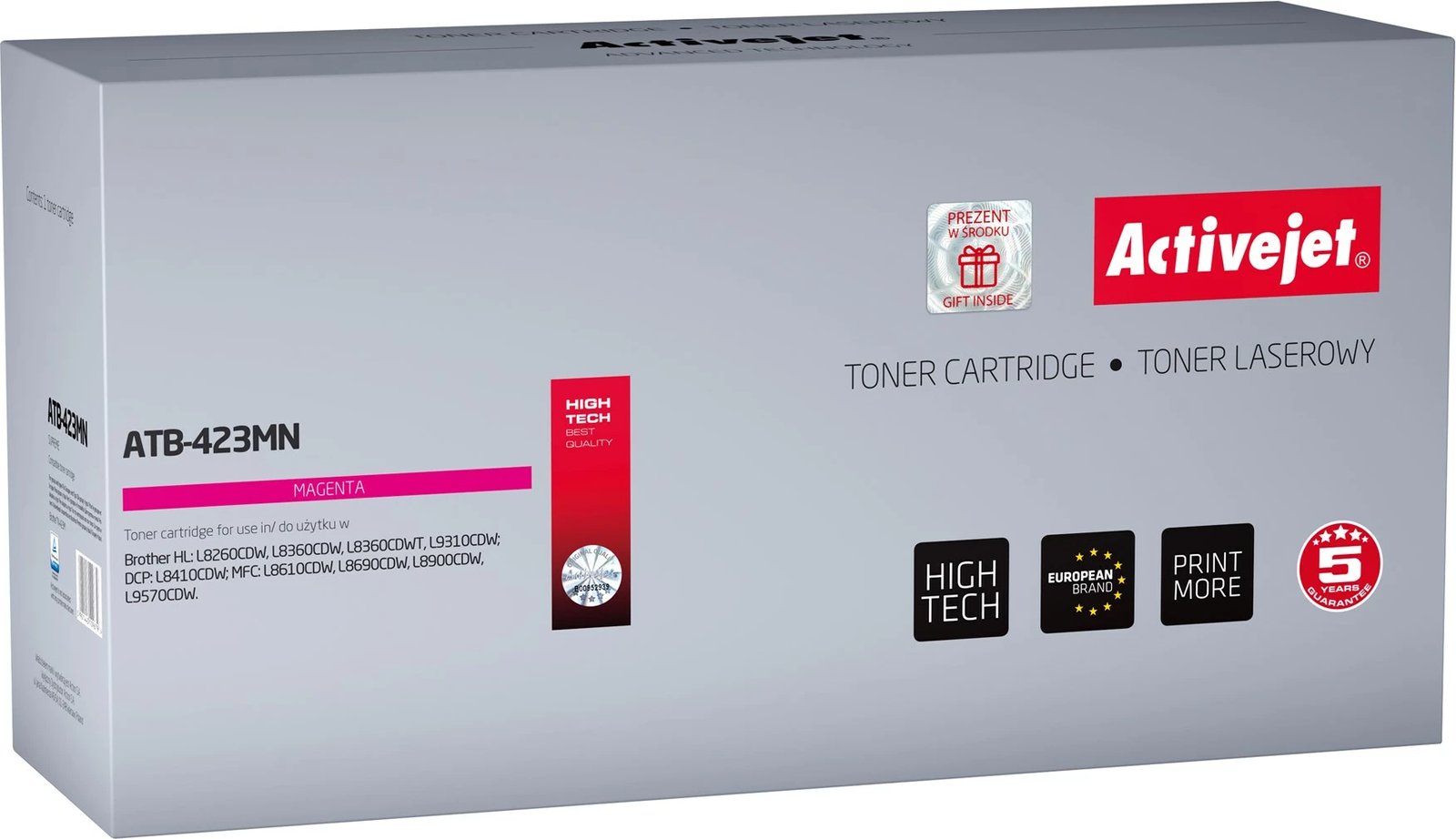 Toner zëvendësues Activejet ATB-423MN për printer Brother, i vjollcë