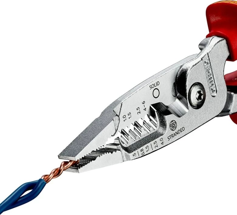 Vegël zhveshëse kabllosh Knipex 13 76 200 ME, çelik inox, 200 mm, e verdhë/e kuqe
