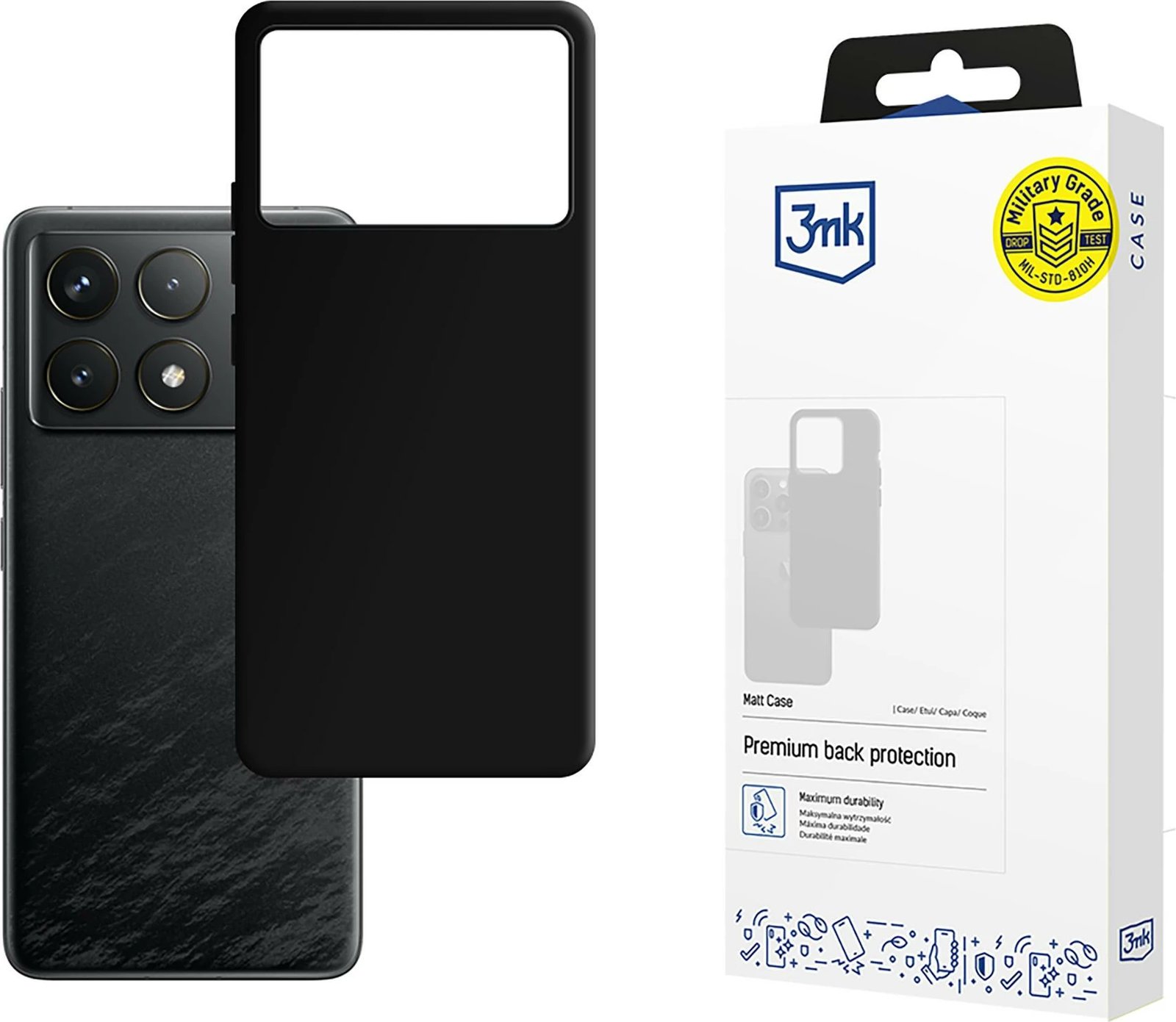 Mbështjellës 3mk Matt Case për Xiaomi Poco F6 Pro, i zi