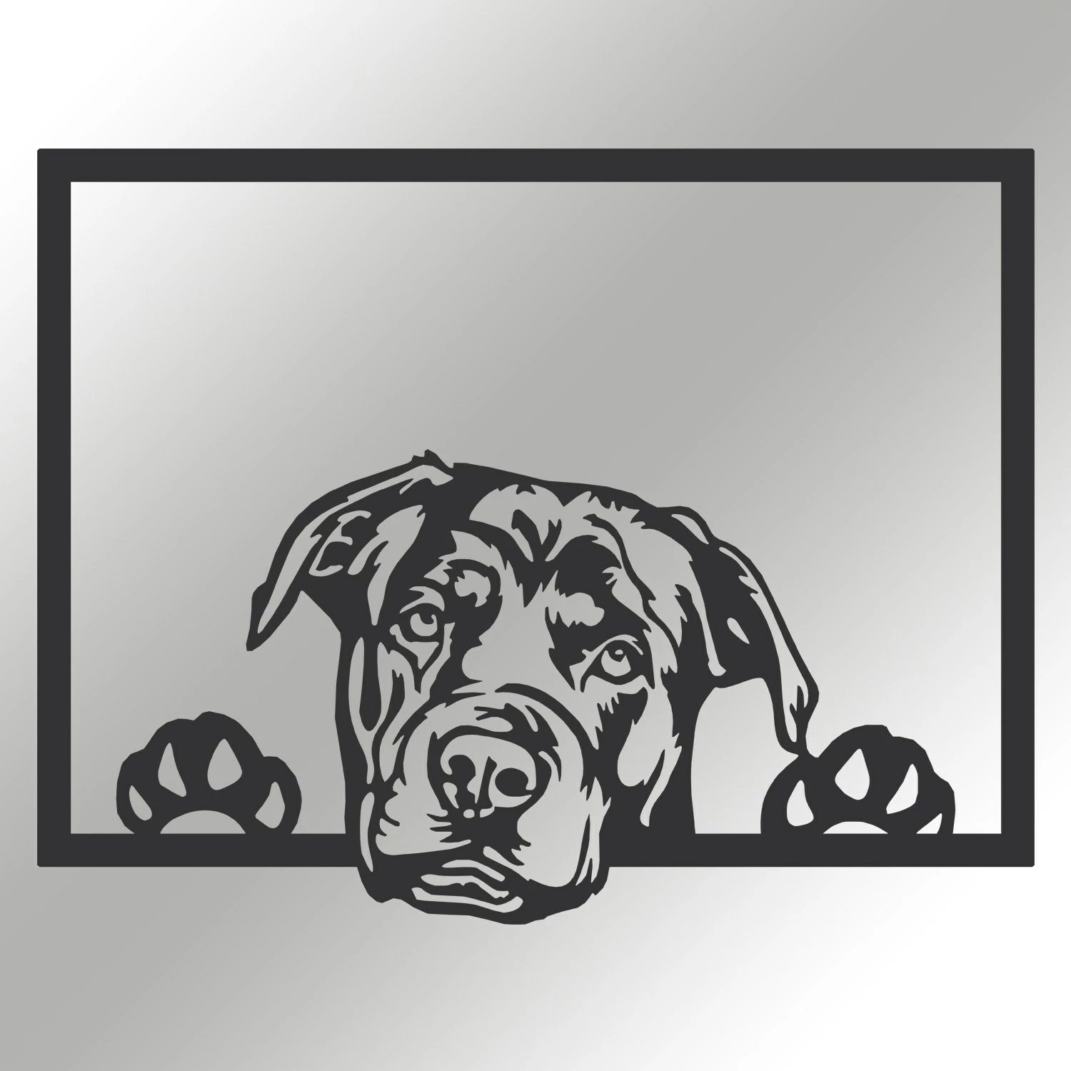 Aksesor dekorativ metalik për mur, Wallity Enzo 7054, ngjyrë e zezë, 70x54cm